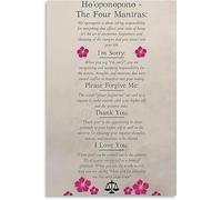 Hooponopono Healing Prayer Poster Positive Energy Affirmation Canvas Art for Yoga Space Decor(Framed,08x12inch(20x30cm))
