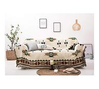 HOORDRY Manta reversible Sucre de 180 x 230 cm, de algodón, beige, ideal para sofá, alfombra, sillones, colchas, manteles