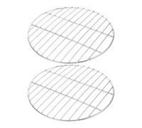 HOOTNEE 2 Piezas Parrilla Redonda de Acero Inoxidable | Rejilla de Alambre para Asado, Tamaño Versátil, Plata, Uso en Cocina Exterior y Horneado