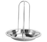 HOOTNEE Acero al Carbono Parrilla para Barbacoa de Pollo para Camping | Desmontable y Vertical, Recoge Jugos, Uso Exterior y Horno, Color Plata