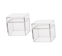 HOOTNEE Caja Cuadrada Transparente de Almacenamiento Tapa para Exhibición y Protección contra Polvo, Estuche Ps para Mini Juguetes y Monedas, Paquete de 2 Piezas Adecuado para Fiestas