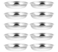 HOOTNEE Flaneras Acero Inoxidable Redondas de 10 Piezas, Pequeños Platos Metálicos para Aperitivos y Platos de Postre Resistentes al Calor, Ideales para Restaurantes y Hot Pot