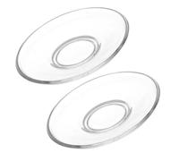 HOOTNEE Platillos de cristal transparentes 2 unidades para tazas de té, bandejas pequeñas redondas para postres y snacks, diseño elegante y fácil de transportar para hogar Reutilizable