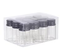 HOOWIFFY y Superficie Lisa de 7 Ml Juego de 12 Botellas de Vidrio Cristal Tapa de Aluminio, Diseño Hermético y Seguro, Forma Elegante para Almacenamiento Medicinal