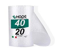 Hope Pluriball Embalaje 40cm x 20m Embalaje para envío y papel Embalaje ideal para la mudanza paquete 1 rollo de burbujas proteger artículos con embalaje de burbujas. (40cm x 20m)