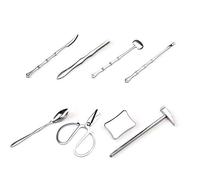 HorBous Juego de Herramientas para Marisco Utensilios para Mariscos 8 Piezas (1 Tijera+1 Tenedor de Mariscos+1 Cuchillo+1 Pinzas+1 Martillo+1 Cuchara+1 Palanca de Mariscos+ 1 Mesa Pequeña) (1)
