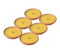 Horeca Candles - Velas de citronela de exterior - Juego de 6 antorchas de coco de terracota - Duración 8 horas - Sartén romana de jardín, balcón, picnic, camping