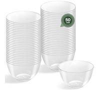Horeca Collection - 50 Uds Bol Redondo Transparente 130 cc - 7,5 x 4,5 cm - Vasitos Aperitivos Plastico - Vasitos para Postres - Catering - Cuencos - Vasos - Finger Food