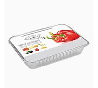 Horeca Collection Bandeja o Molde de Aluminio con Tapa Rectangular Ideal para Tartas, bizcochos o Pasteles y Comidas para Llevar - tamaño 21,9x15,8x3,8cm - 96 Unidades