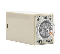 Horett H3Y-2 H3Y 2 H3Y2 Temporizador de Retardo Relé Temporizador de 8 Pines Relé Tiempo 0 a 60 Minutos 5A Esfera Transparente Rango Retardo Ajustable con Contacto Galvanizado (220 VCA)