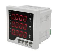 Horett Medidor de Voltaje Trifásico Voltímetro Medidor de Voltaje Digital Pantalla LED Programable Panel CA 450 V con Lectura Grande 1999 para Medición Parámetros