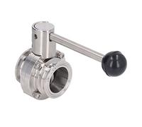 Horett Válvula Sanitaria Válvula de Abrazadera de Abrazadera Collar Sujeción Rápida Acero Inoxidable 304 Arandela Silicona Control Agua (Tubo 38 mm / 1,5 pulgadas diámetro exterior)