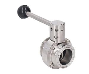 Horett Válvula Sanitaria Válvula de Abrazadera de Abrazadera Collar Sujeción Rápida Acero Inoxidable 304 Arandela Silicona Control Agua (Diámetro exterior del tubo 45 mm/1,8 pulg.)