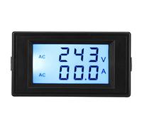 Horett Voltímetro de CA Amperímetro Medidor de Corriente Medidor Amperios Pantalla Dual Digital LCD Luz Fondo Azul AC80 A 300 V 0 A 50 0 100 con Transformador Corriente (Negra)
