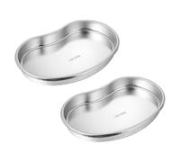 HORIALENCE Bandeja Curva de Acero Inoxidable Plata para Dentistas Máxima Resistencia y Alta Presión, Paquete de 2 Piezas Adecuado para Suministros E Instrumentos Médicos