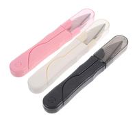 HORIALENCE Juego de 3 Tijeras para Manualidades Compactas y Fáciles de Llevar en Forma de U Mango de Acero Inoxidable y Cubierta Transparente Color Aleatorio para Bordado y