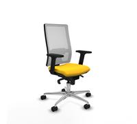 Horna sincro malla blanca similpiel amarillo brazos 2d base aluminio