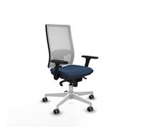 Horna sincro malla blanca similpiel azul marino brazos 3d base blanca
