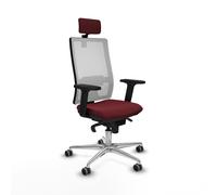 Horna sincro malla blanca similpiel granate brazos 2d base aluminio ca