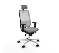Horna sincro malla blanca similpiel gris brazos 1d base aluminio cabec