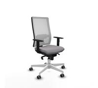 Horna sincro malla blanca similpiel gris brazos 1d base blanca ruedas