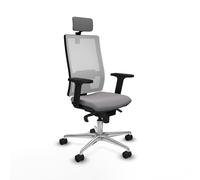 Horna sincro malla blanca similpiel gris brazos 2d base aluminio cabec