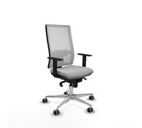 Horna sincro malla blanca similpiel gris claro brazos 1d base aluminio