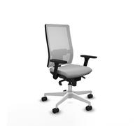 Horna sincro malla blanca similpiel gris claro brazos 3d base blanca