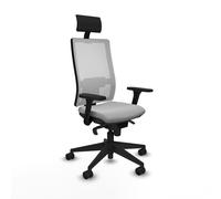 Horna sincro malla blanca similpiel gris claro brazos 3d base piramida