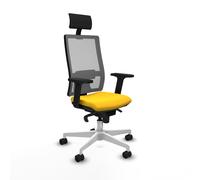 Horna sincro malla gris similpiel amarillo brazos 2d base blanca cabec