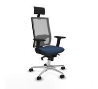 Horna sincro malla gris similpiel azul marino brazos 2d base aluminio