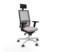 Horna sincro malla gris similpiel blanco brazos 2d base blanca cabecer
