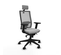 Horna sincro malla gris similpiel gris claro brazos 2d base piramidal