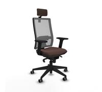 Horna sincro malla gris similpiel marrón oscuro brazos 2d base pirami