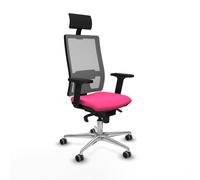Horna sincro malla gris similpiel rosa brazos 2d base aluminio cabecer