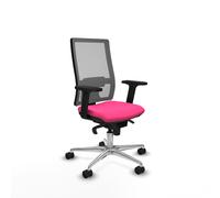 Horna sincro malla gris similpiel rosa brazos 2d base aluminio ruedas