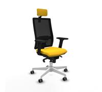 Horna sincro malla negra similpiel amarillo brazos 2d base blanca cabe