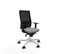 Horna sincro malla negra similpiel gris brazos 1d base blanca ruedas