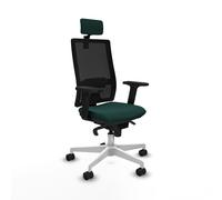 Horna sincro malla negra similpiel verde botella brazos 2d base blanca