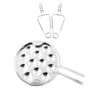 Hornear de Acero Inoxidable Plato Redondo con Forma de Caracol | Cinco Piezas, Pinza Incluida, Apto para Marisco y Huevos de Codorniz, Uso Doméstico y Servicio