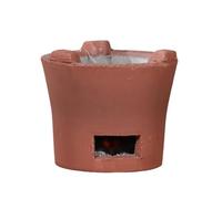 Hornillo tradicional de carbón de arcilla roja | Barbacoa de sobremesa portátil y calentador de té para el hogar, acampada y preparación de té(Small)