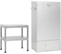 Horno ahumador de barbacoa con mesa acero galvanizado