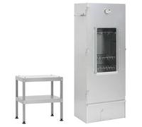 Horno Ahumador De Barbacoa Con Mesa Acero Galvanizado Vidaxl