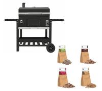 Horno ahumador XXL para barbacoa, con parrilla de carbón, portátil, ideal para exteriores y jardines