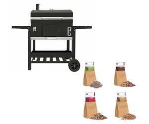 Horno ahumador XXL para barbacoa, con parrilla de carbón, portátil, ideal para exteriores y jardines