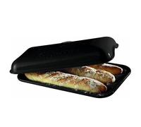 Horno Cerámico para Baguettes Emile Henry - Ideal para Pan Casero y Repostería, 39 cm x 24 cm, Color Negro