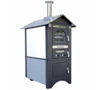 Horno de leña de exterior Medius Plus 100 EXT en acero - Ventilado con techo en INOX
