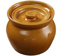 Horno holandés pequeño de 400 ml, olla esmaltada para cocinar al vapor y estofar, color amarillo crema, 11 cm (C)