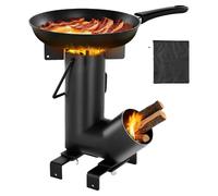 Horno para barbacoa VEVOR, horno de leña para barbacoa de acero al carbono con bolsa de transporte, ideal para quemar ramas, leña o carbón para cocinar al aire libre, como estufa de camping o parrilla