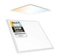 HOROZ ELECTRIC Panel LED de Techo 60x60x2,8 cm - 50 W 3CCT 3000K/4000K/6500K ANDROMEDA 230V - Panel LED Empotrable - 5000 lm - Blanco - Lámpara Cuadrada para Salón, Cocina y Oficina
